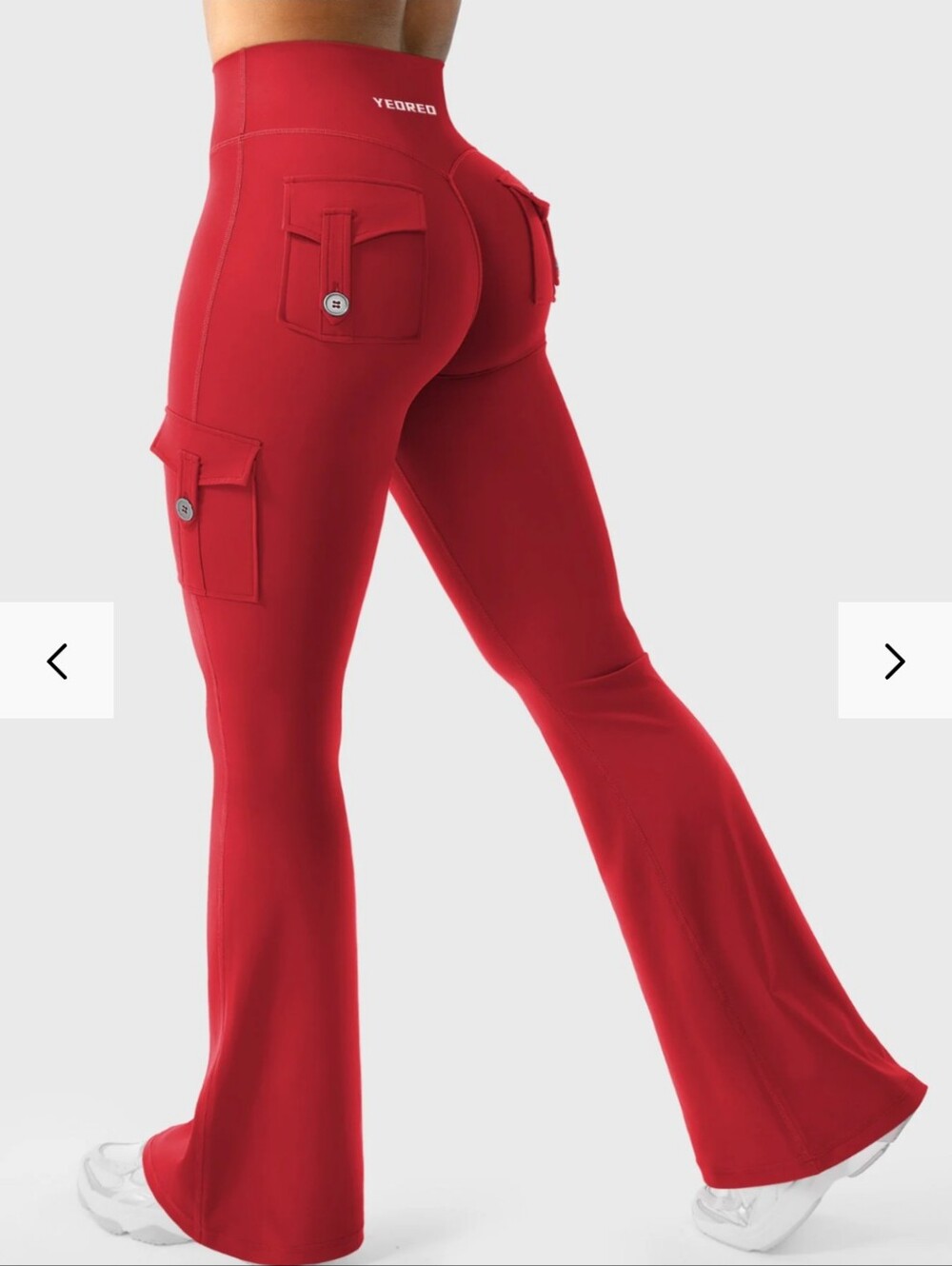 NWOT Yeoreo Hedda 34" CoreFlex Flared Leggings-  Red